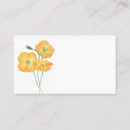 Orange Watercolor Poppies II Blumenhochzeit Platzkarte