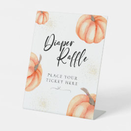 Orange Watercolor Pumpkin Diaper Raffelzeichen Sockelschild