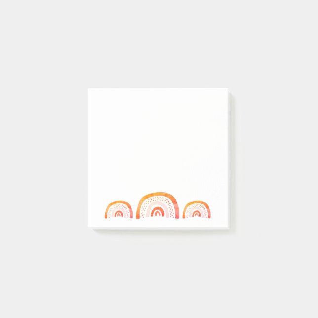 Orange Watercolor Rainbow Post-it Klebezettel (Vorderseite)