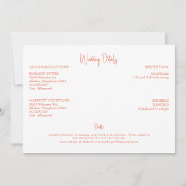 Orange Wedding Details Einladung
