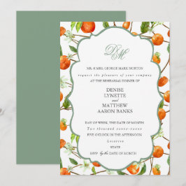 Orange Wedding Set Basil Green Einladung