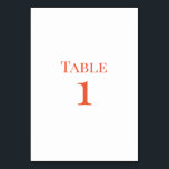 Orange Wedding Tischnummer<br><div class="desc">Hochzeitliche Tischnummer. Orange und Weiß</div>
