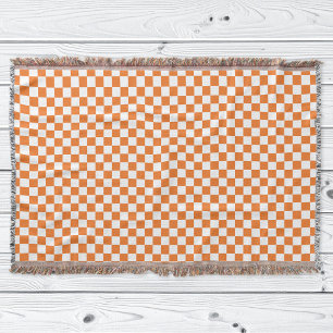 Orange-Weiß kariert Decke