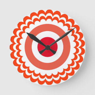 Orange weiß runde wanduhr