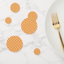 Orange-Weiß-Schachbrett-Diamant-Muster Konfetti