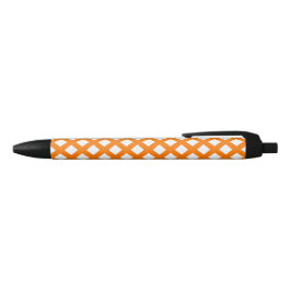 Orange-Weiß-Schachbrett-Diamantmuster Kugelschreiber