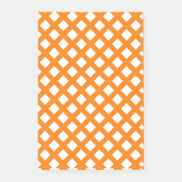 Orange-Weiß-Schachbrett-Diamantmuster Post-it Klebezettel