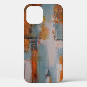 Orange, Weiß und aquamarine abstrakte Malerei Case-Mate iPhone Hülle