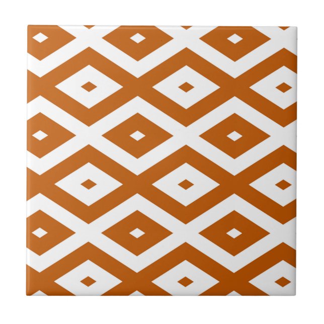 Orange-weiße Diamantform Fliese (Vorderseite)