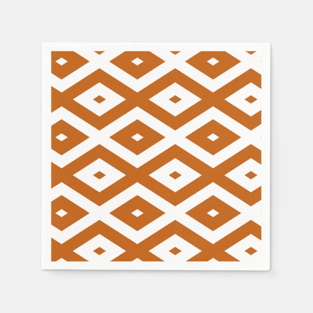 Orange-weiße Diamantform Serviette (Vorderseite)
