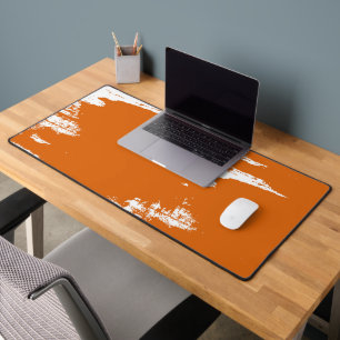 Orange Weiße Fette Pinselspritzer Kunst Schreibtischunterlage