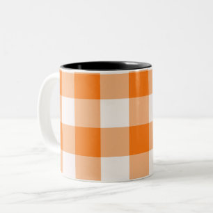 Orange-weiße Karos Zweifarbige Tasse