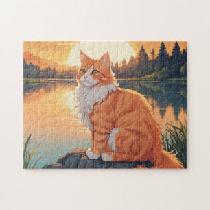 Orange-weiße Katze