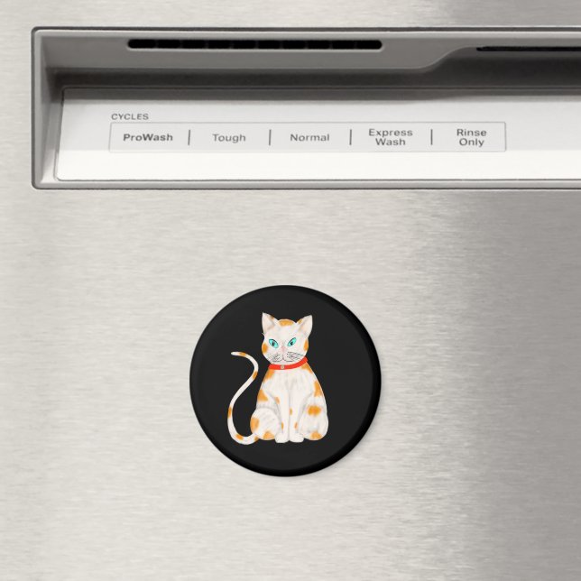 Orange-weiße Katzen-Magnet Magnet (In Situ (Geschirrspüler))