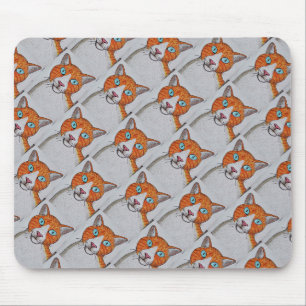 Orange-weiße Katzen-Mauspad Mousepad