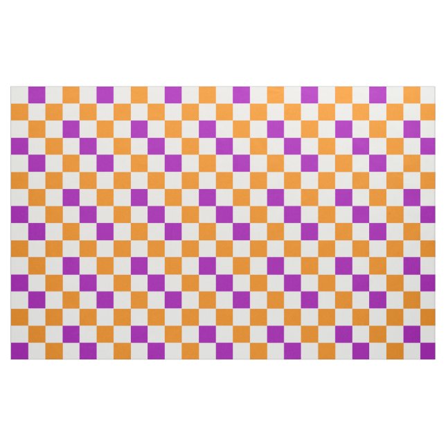 Orange Weiße Lila Karomuster Design  Stoff (Fat Quarter (45,7 x 55,9 cm))