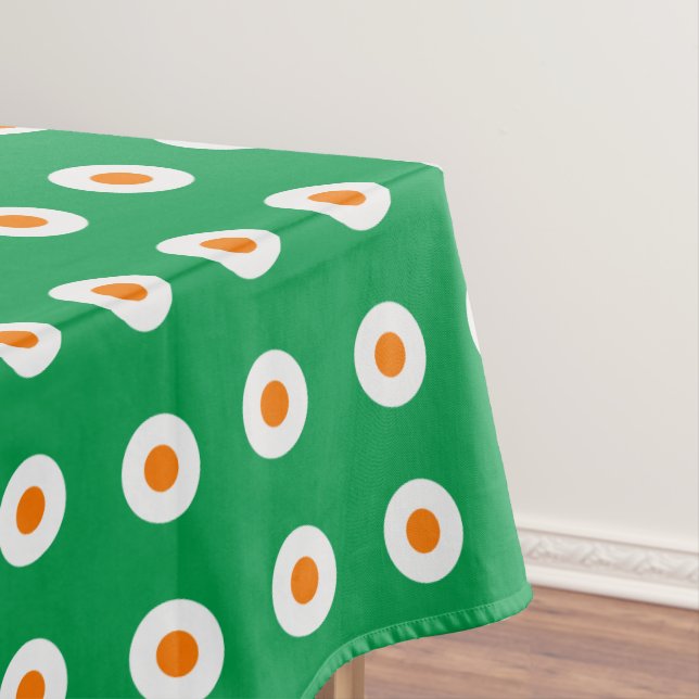 Orange/weiße Punkte auf grün Tischdecke (Beispiel)