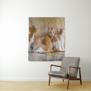 Orange-weiße Tabby-Kätzchen/Fügen Sie das Foto Ihr Wandteppich