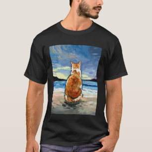 Orange-weiße Tabby-Katzen-Strand-Haustier-Gedenkku T-Shirt
