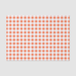 Orange weißes Gingham-Muster Seidenpapier