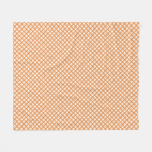 orange-weißes Karomuster Fleecedecke (Vorderseite (Horizontal))
