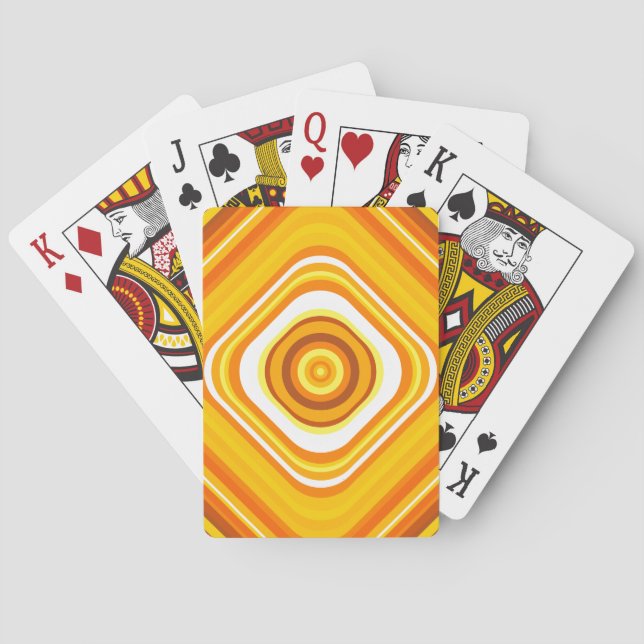 Orange, weißes und gelbes spielkarten (Rückseite)