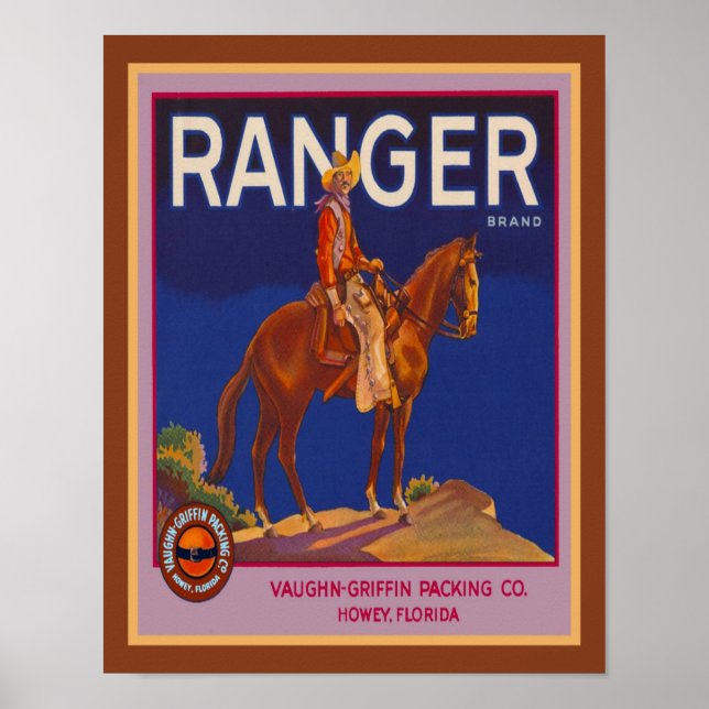 Orange-Werbung für die Ranger-Markenbezeichnung de Poster (Vorne)