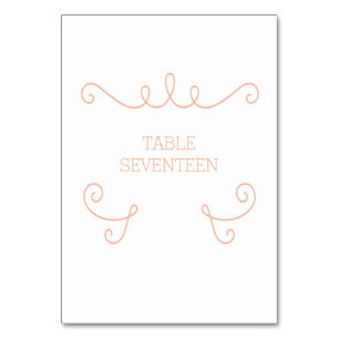 Orange Whimsical Blüh Table Card Tischnummer