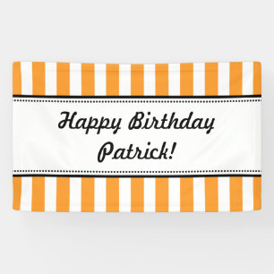 Orange White Birthday Banner Streifen