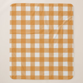 Orange White Buffalo Karo Kariert Bauernhof Sherpadecke