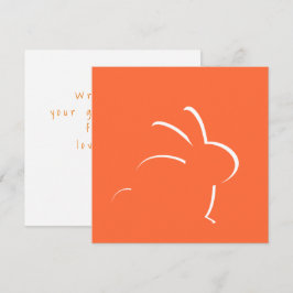Orange White Bunny Ostercard