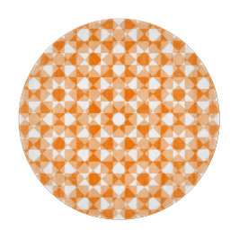 Orange White Checker Diamond Plaid Pattern Schneidebrett