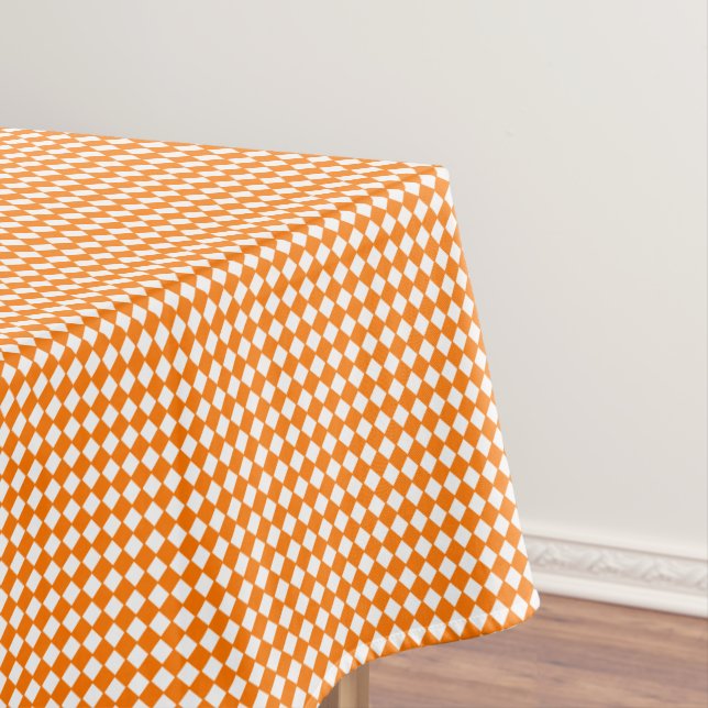 Orange White Checkered Karo Fall Halloween-Party Tischdecke (Beispiel)