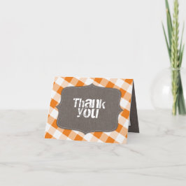 Orange & White En vichy Canvas Merci Cartes