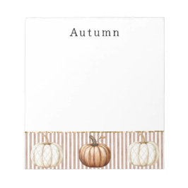 Orange White Fall Pumpkins personalisiert Notizblock