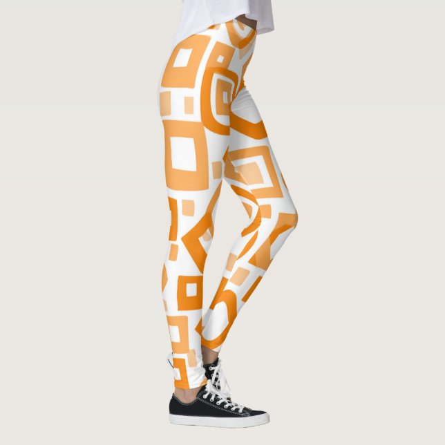 Orange White GeometryLeggings Leggings (Rechts)
