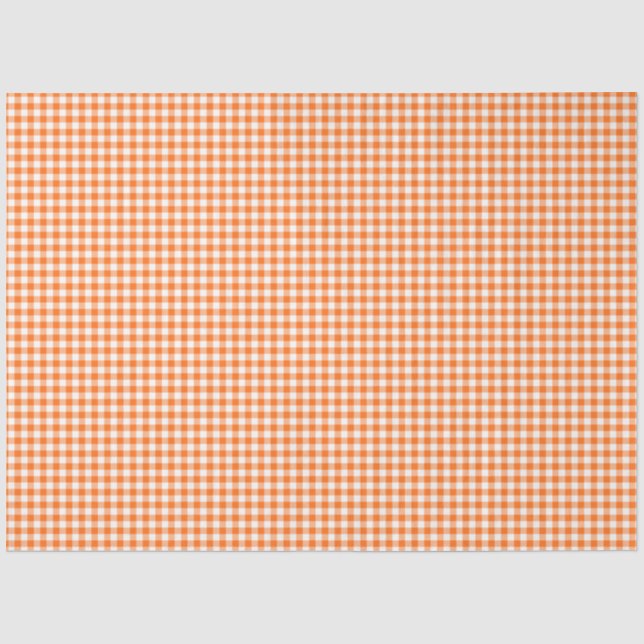 Orange & White Gingham Musterpapier Seidenpapier (Vorderseite)