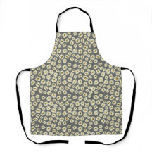 Orange white grey daisy flower pattern