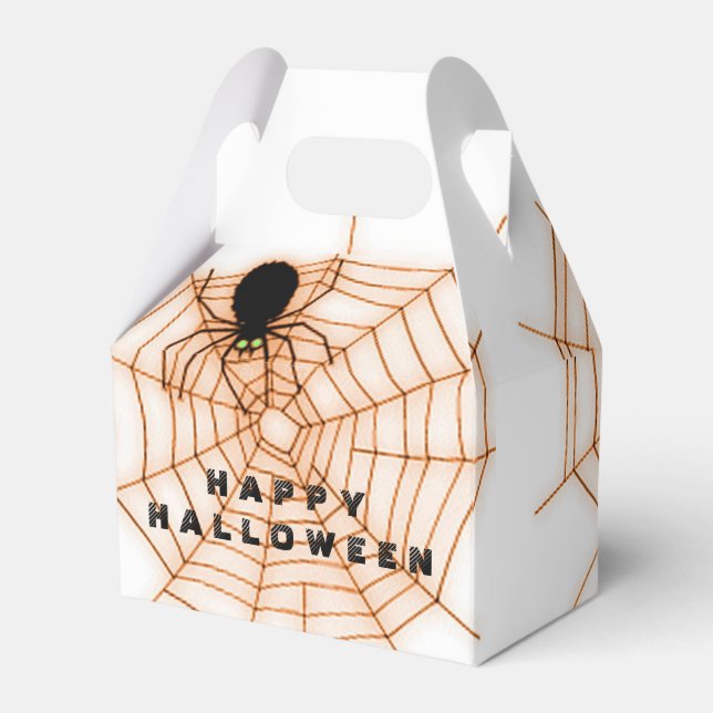 Orange & White Halloween Spider Web Fevor Box Geschenkschachtel (Vorderseite)