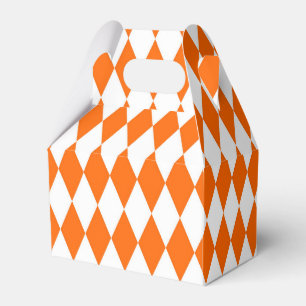 Orange White Harlequin Diamonds Schachbretts Desig Geschenkschachtel