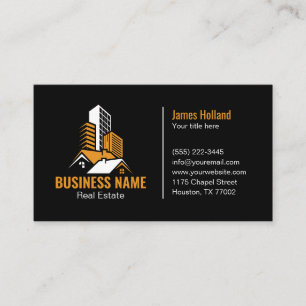 Orange White House Logo Immobilien Visitenkarte