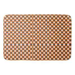 Orange White Kariert Gingham Badematte