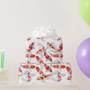 Orange white Koi Fish Art Geschenkpapier
