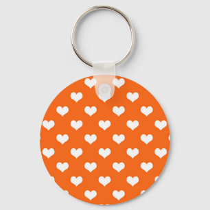 Orange White Liebe Herzdesign Schlüsselanhänger