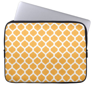 Orange & White Marokko Muster Laptop Sleeve