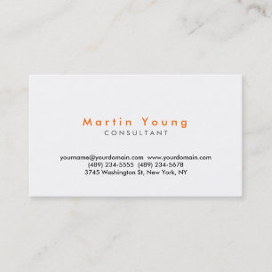 Orange White Modern Beruflich Business Card Visitenkarte