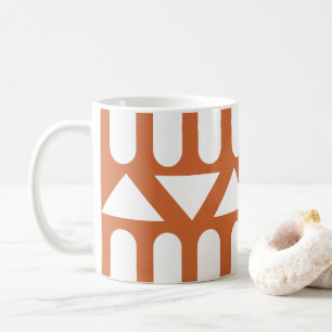 Orange White Modern Geometric Kaffeetasse