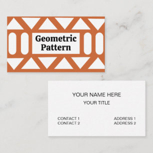 Orange White Modern Geometric Visitenkarte