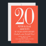 Orange White Modern Simple Anniversary Einladungen<br><div class="desc">Eine einfache und moderne Einladung zum Jubiläum in Orange und Weiß. Ideal für Meilenstein-Jubiläen wie 5.,  10.,  15.,  20.,  25.,  30.,  35.,  40.,  45.,  50.,  55.,  60. ... oder jedes Jahr!</div>
