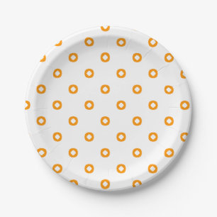 Orange White Pattern Pappteller